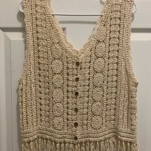 Rebellion Cream Crochet Vest